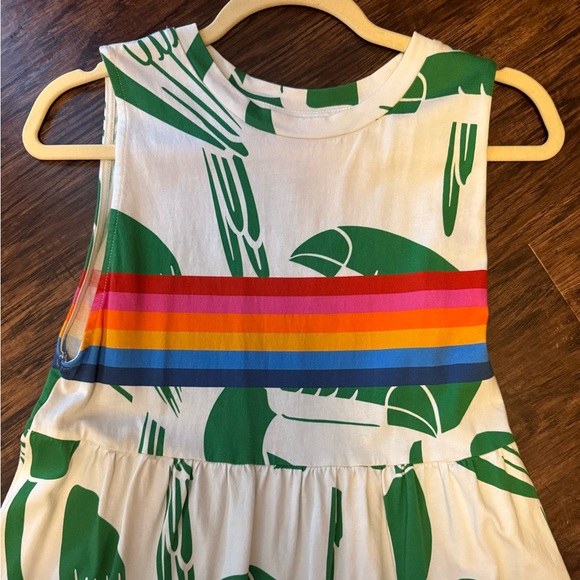 Farm Rio Green Print Maxi Dress with Rainbow Stripe - Picture 5 of 10
